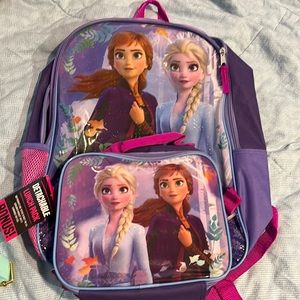 Brand New Frozen Backpack with Lunchbox
